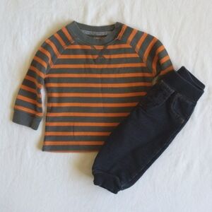 carter's comfy outfit set thermal shirt & knit denim joggers 6 months baby boy